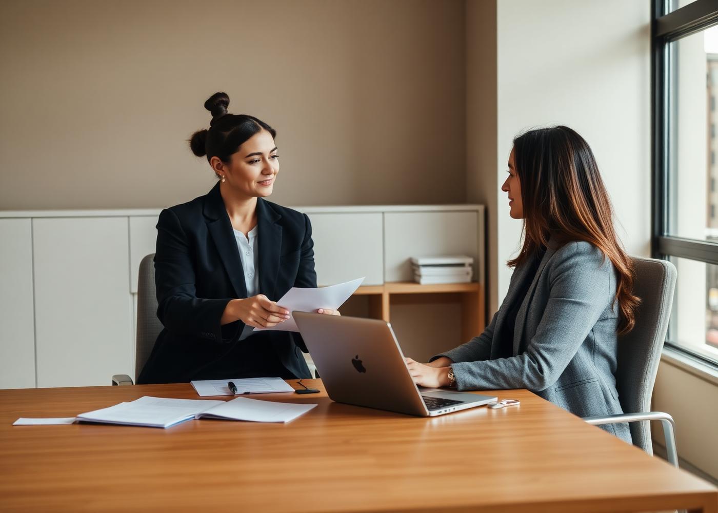 Legal consultation between professionals in a modern office